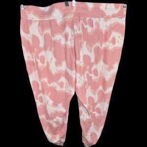 Belle Kim Gravel 3X Petite Pink Tie Dye Waffle Knit Jogger Pants NWOT Pull ON